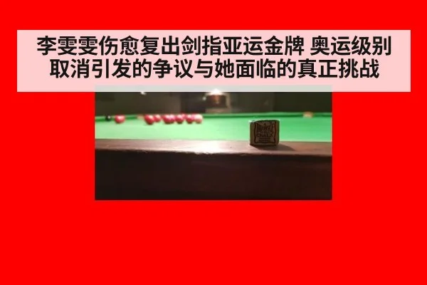 李雯雯伤愈复出剑指亚运金牌 奥运级别取消引发的争议与她面临的真正挑战